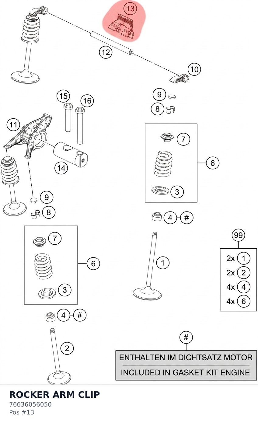 Diagram preview: ROCKER ARM CLIP (76636056050)