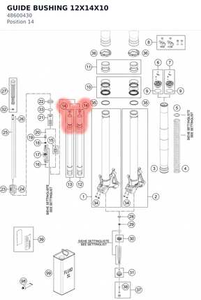 Diagram preview: GUIDE BUSHING 12X14X10 (48600430)