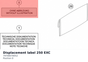 Diagram preview: Displacement label 250 EXC (79708078052)