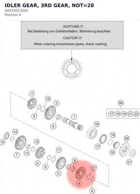 Diagram preview: IDLER GEAR, 3RD GEAR, NOT=28 (50533013000)