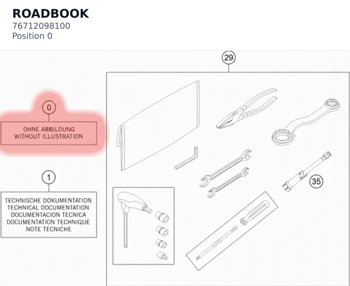 Diagram preview: ROADBOOK (76712098100)