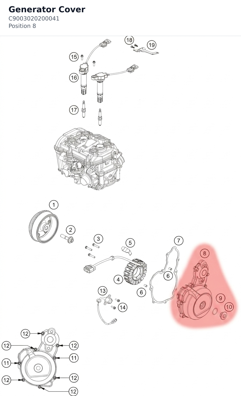 Diagram preview: Generator Cover (C9003020200041)