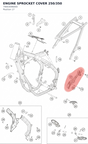 Diagram preview: ENGINE SPROCKET COVER 250/350 (79003096000)