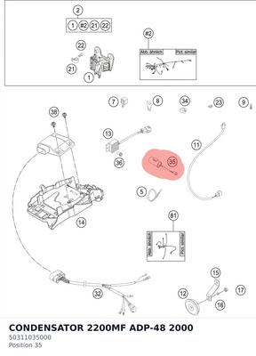 Diagram preview: CONDENSATOR 2200MF ADP-48 2000 (50311035000)