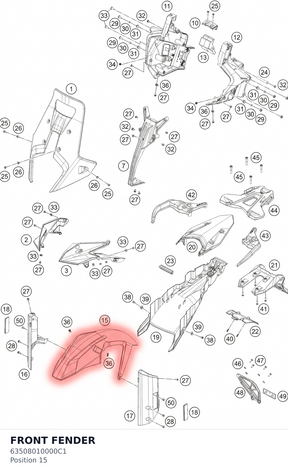 Diagram preview: FRONT FENDER (63508010000C1)
