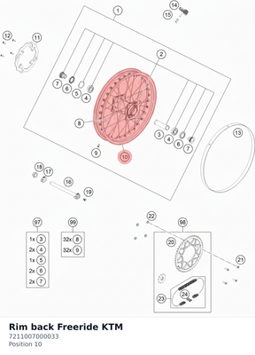 Diagram preview: Rim back   Freeride KTM (7211007000033)