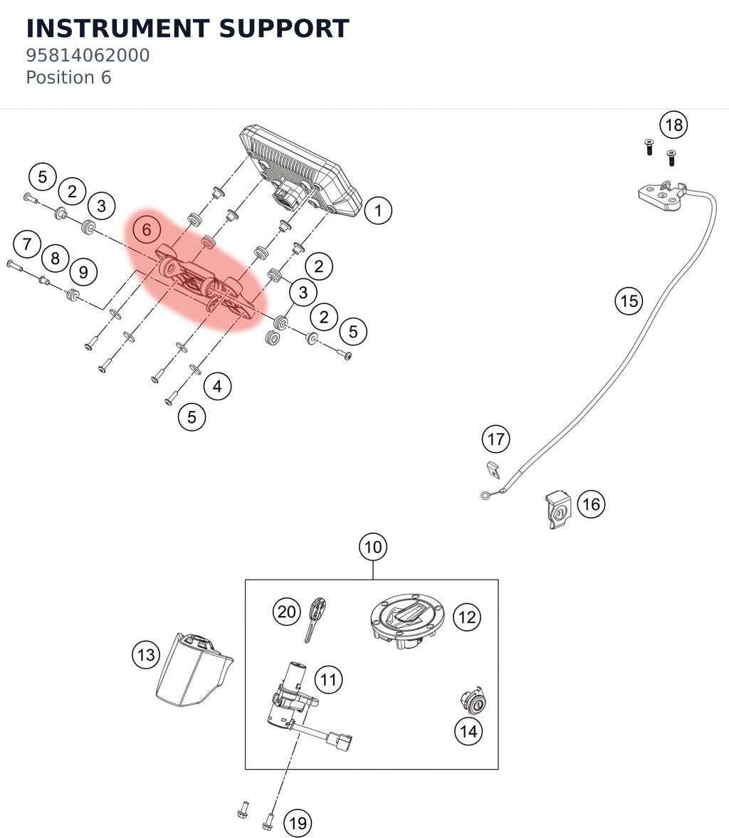 Diagram preview: INSTRUMENT SUPPORT (95814062000)