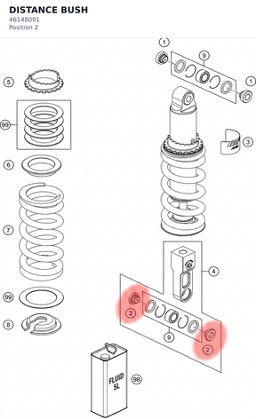 Diagram preview: DISTANCE BUSH (46148091)
