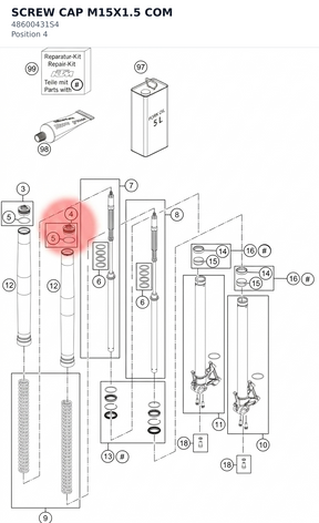 Diagram preview: SCREW CAP M15X1.5 COM (48600431S4)