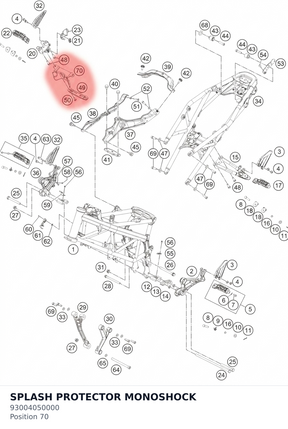 Diagram preview: SPLASH PROTECTOR MONOSHOCK (93004050000)