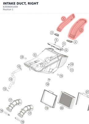 Diagram preview: INTAKE DUCT, RIGHT (63506041000)