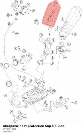 Diagram preview: Akrapovic heat protection Slip-On Line (61705979070)