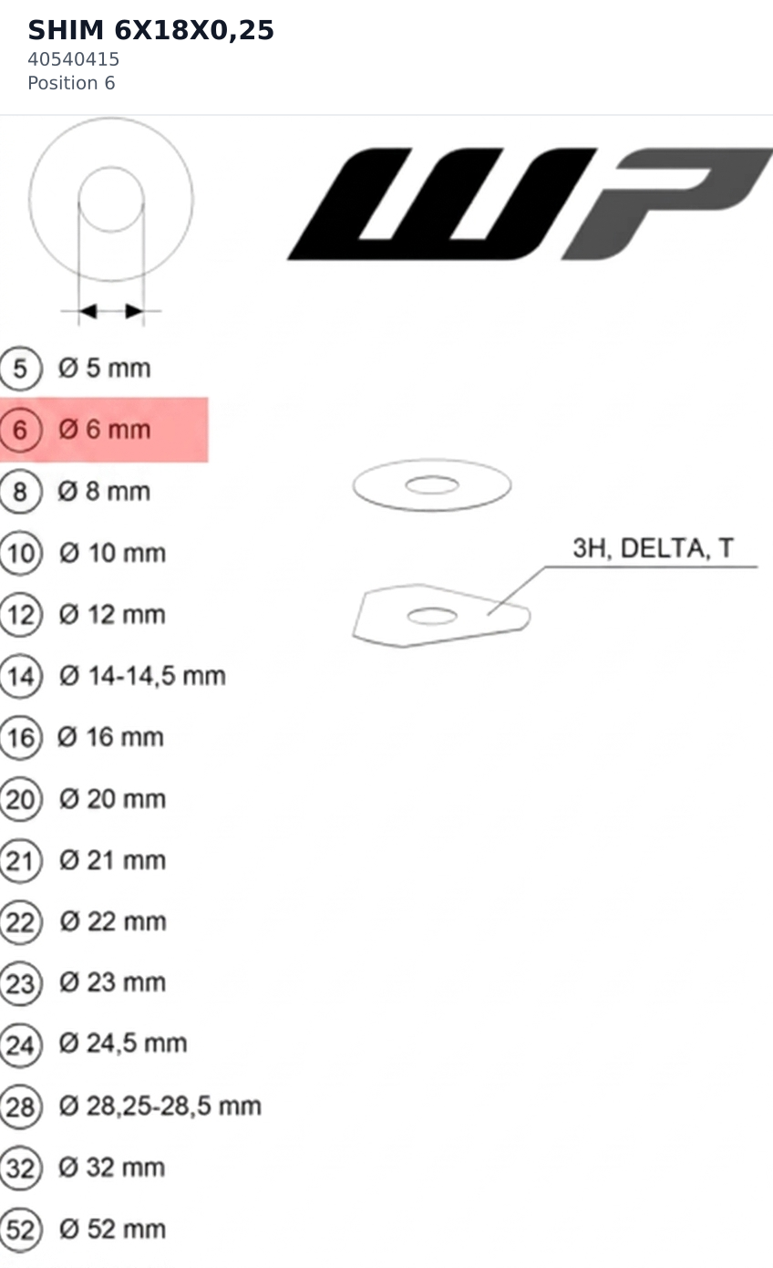 Diagram preview: SHIM 6X18X0,25 (40540415)