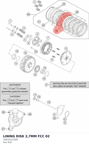 Diagram preview: LINING DISK 2,7MM FCC 02 (76632011000)