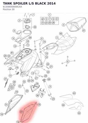 Diagram preview: TANK SPOILER L/S BLACK 2014 (61308050000CAA)