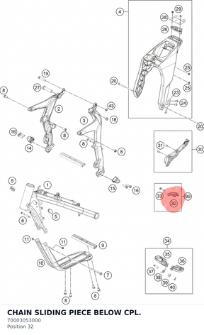 Diagram preview: CHAIN SLIDING PIECE BELOW CPL. (70003053000)