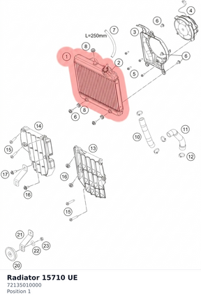Diagram preview: Radiator 15710 UE (72135010000)