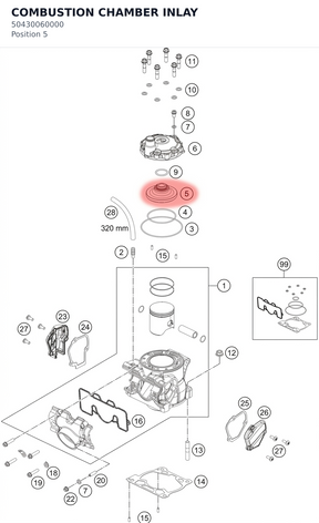 Diagram preview: COMBUSTION CHAMBER INLAY (50430060000)