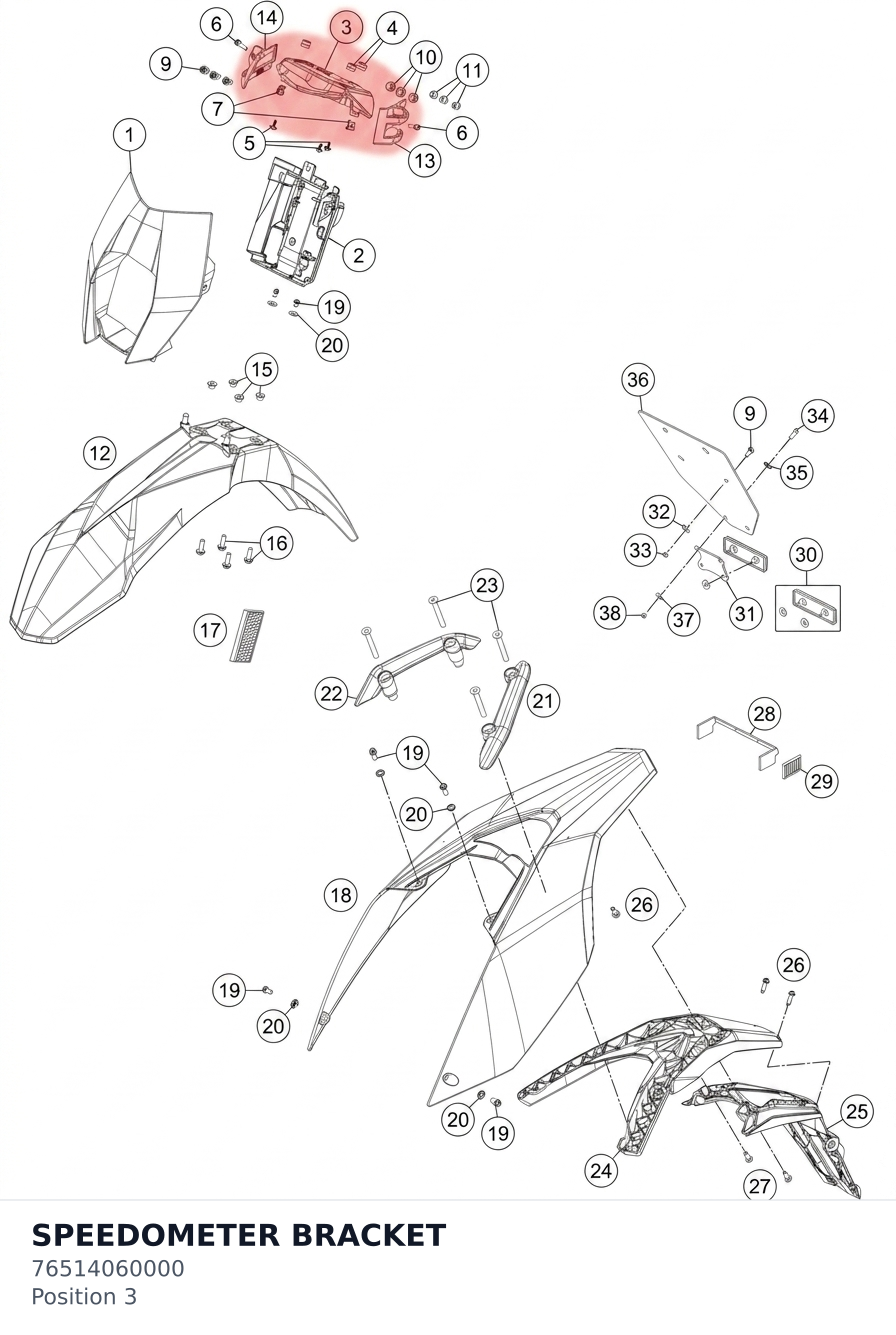 Diagram preview: SPEEDOMETER BRACKET (76514060000)