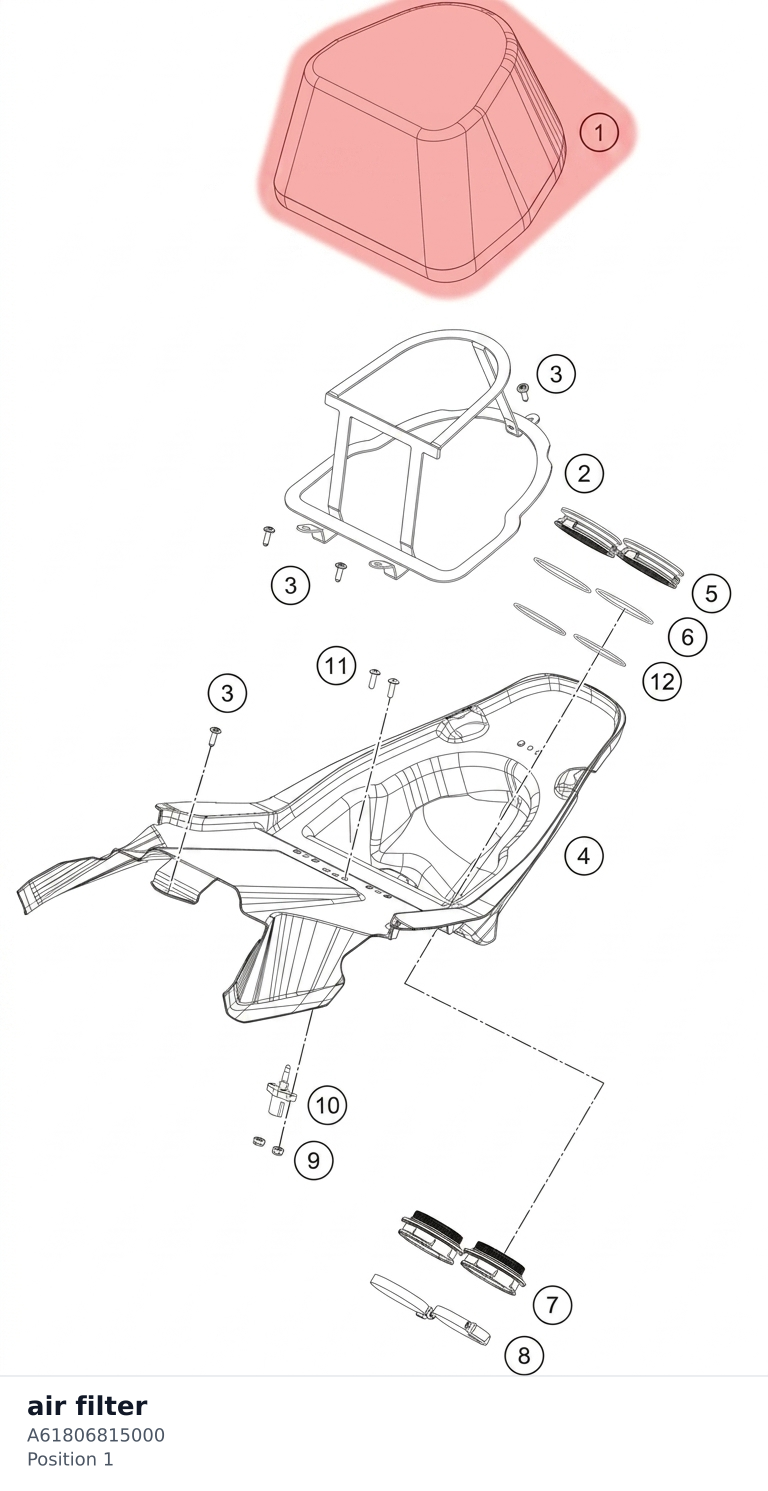 Diagram preview: air filter (A61806815000)