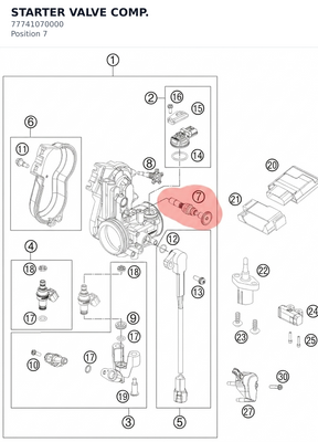 Diagram preview: STARTER VALVE COMP. (77741070000)