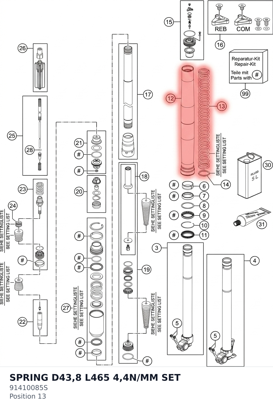 Diagram preview: SPRING D43,8 L465 4,4N/MM SET (91410085S)