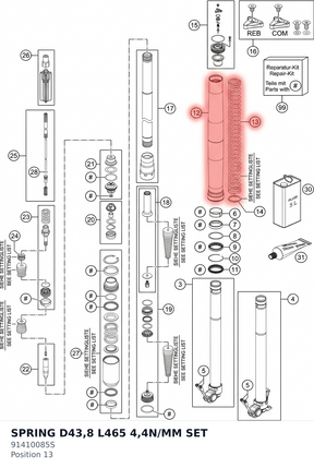 Diagram preview: SPRING D43,8 L465 4,4N/MM SET (91410085S)