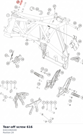 Diagram preview: Tear-off screw 616 (61611064100)