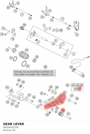 Diagram preview: GEAR LEVER (69034032100)