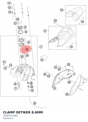 Diagram preview: CLAMP OETIKER 8.6MM (76007013090)