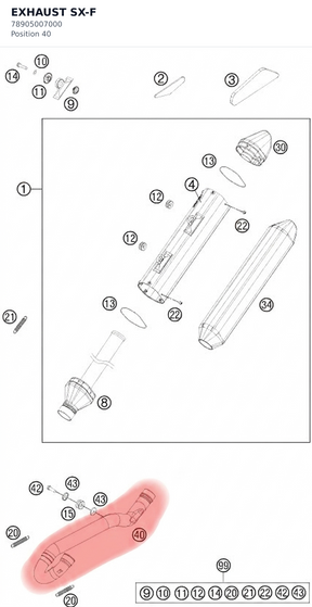 Diagram preview: EXHAUST SX-F (78905007000)