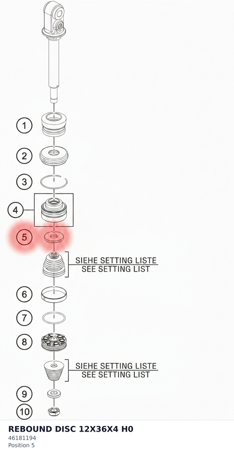 Diagram preview: REBOUND DISC 12X36X4 H0 (46181194)