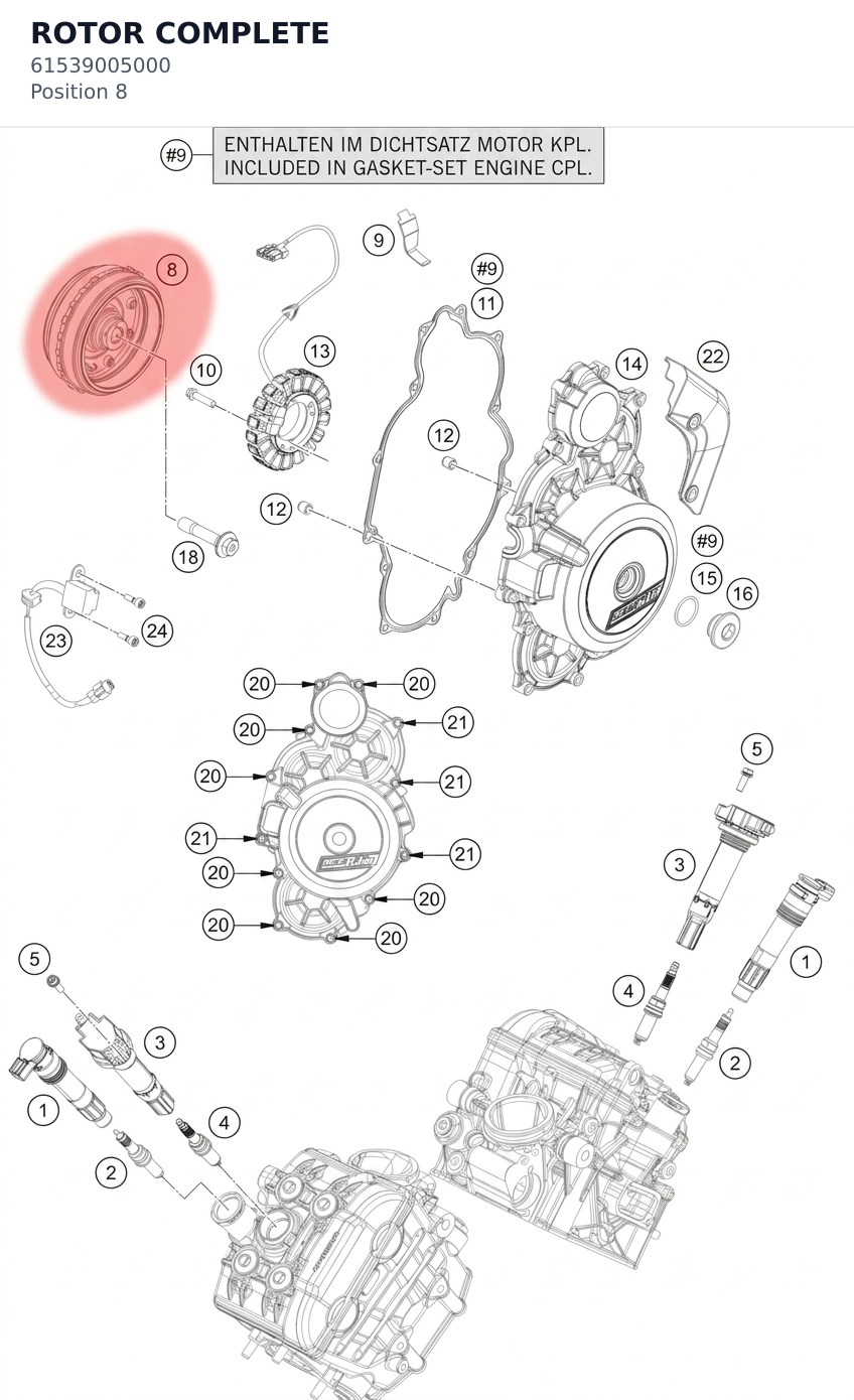 Diagram preview: ROTOR COMPLETE (61539005000)