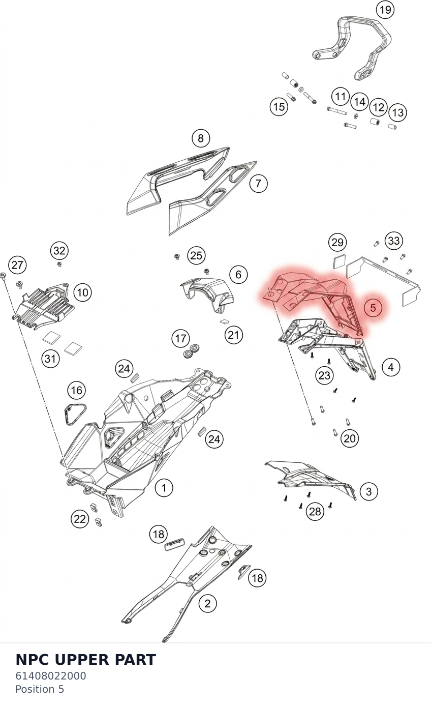 Diagram preview: NPC UPPER PART (61408022000)