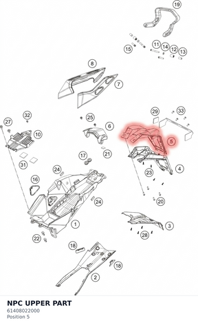 Diagram preview: NPC UPPER PART (61408022000)