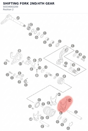 Diagram preview: SHIFTING FORK 2ND/4TH GEAR (50334002200)