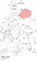 Diagram preview: Rider´s seat (61707140000)