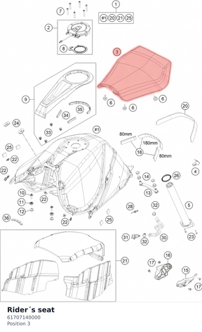 Diagram preview: Rider´s seat (61707140000)