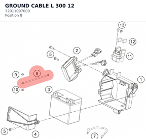 Diagram preview: GROUND CABLE  L 300         12 (72011097000)