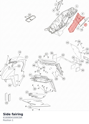 Diagram preview: Side fairing (61608041000CBA)