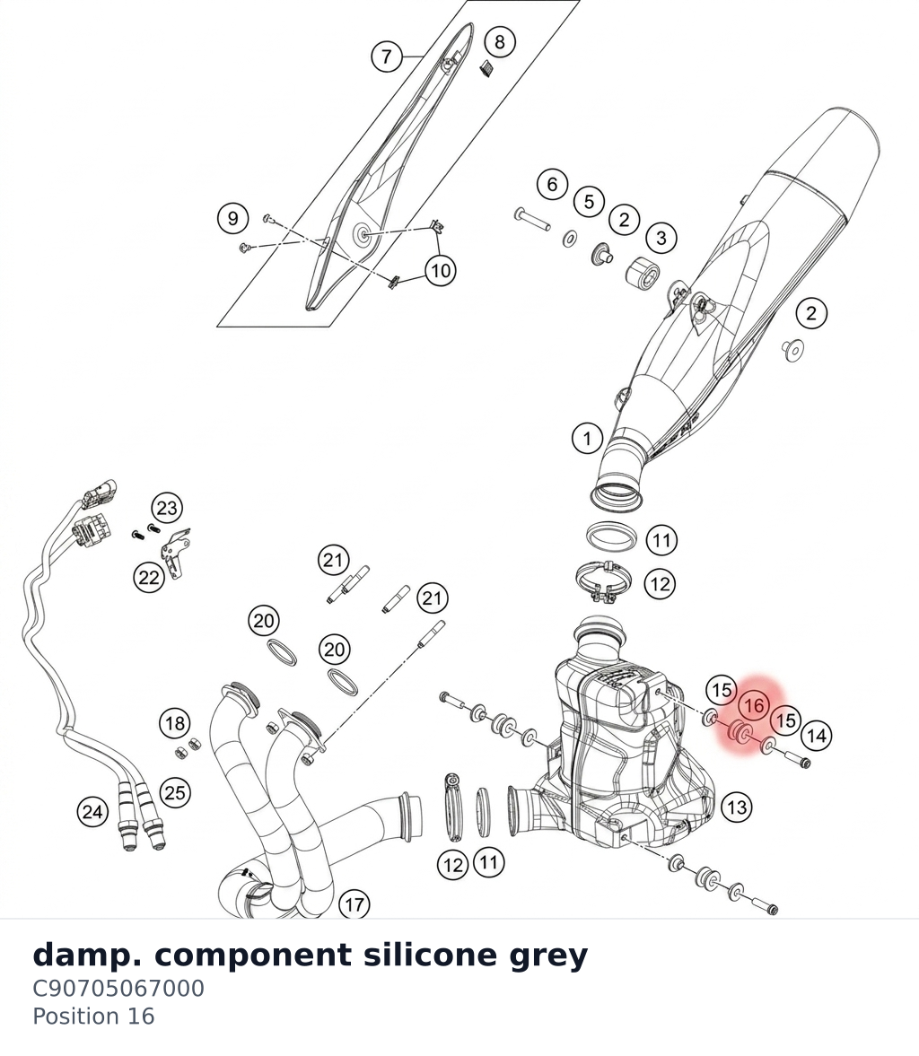Diagram preview: damp. component silicone grey (C90705067000)