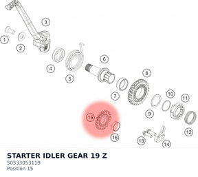 Diagram preview: STARTER IDLER GEAR 19 Z (50533053119)