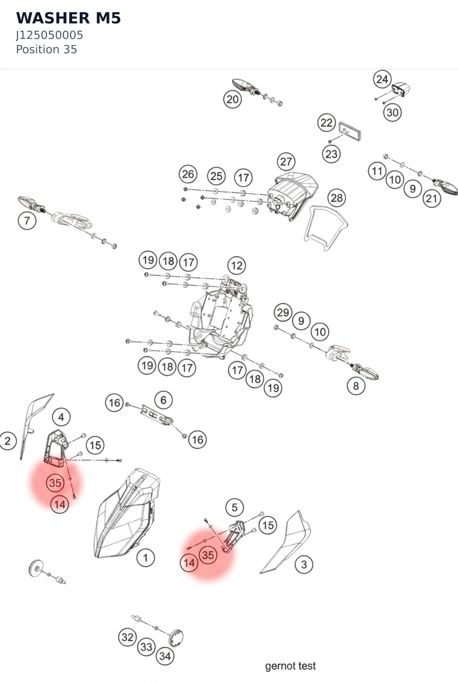 Diagram preview: WASHER M5 (J125050005)