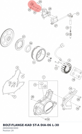 Diagram preview: BOLT-FLANGE-KAD ST-A DIA-06 L-30 (J900000603000)