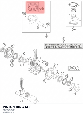 Diagram preview: PISTON RING KIT (75330031144)