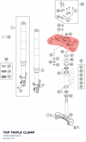 Diagram preview: TOP TRIPLE CLAMP (7600103403201S)
