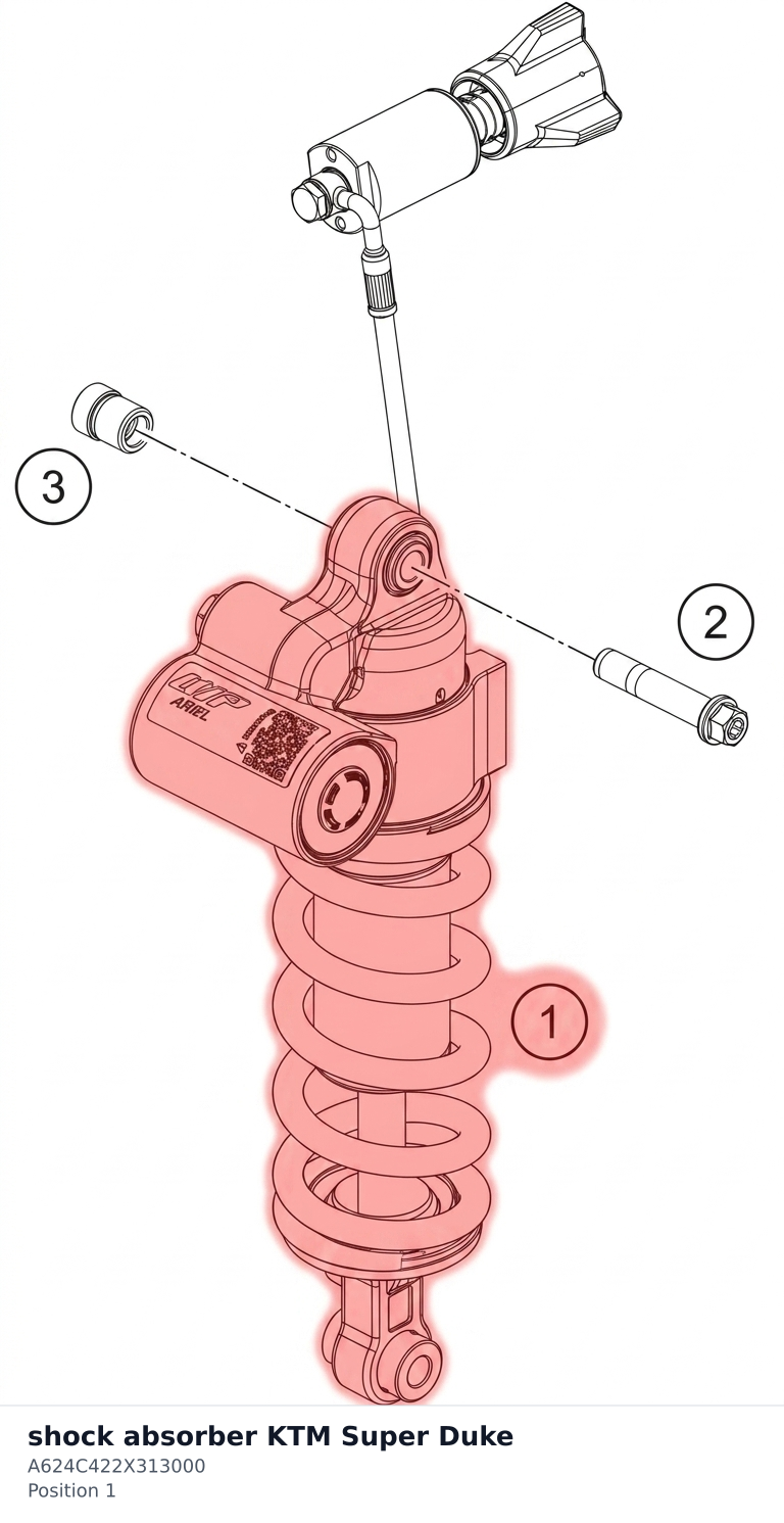 Diagram preview: shock absorber KTM Super Duke (A624C422X313000)
