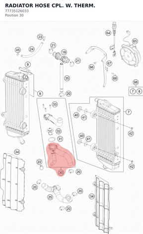 Diagram preview: RADIATOR HOSE CPL. W. THERM. (77735126033)