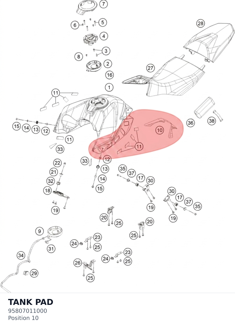 Diagram preview: TANK PAD (95807011000)