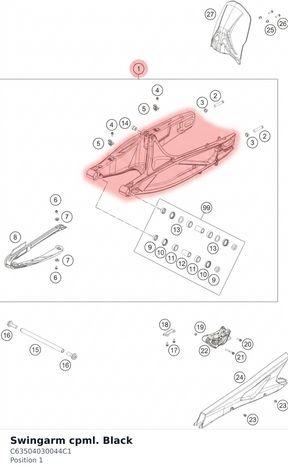 Diagram preview: Swingarm cpml. Black (C63504030044C1)
